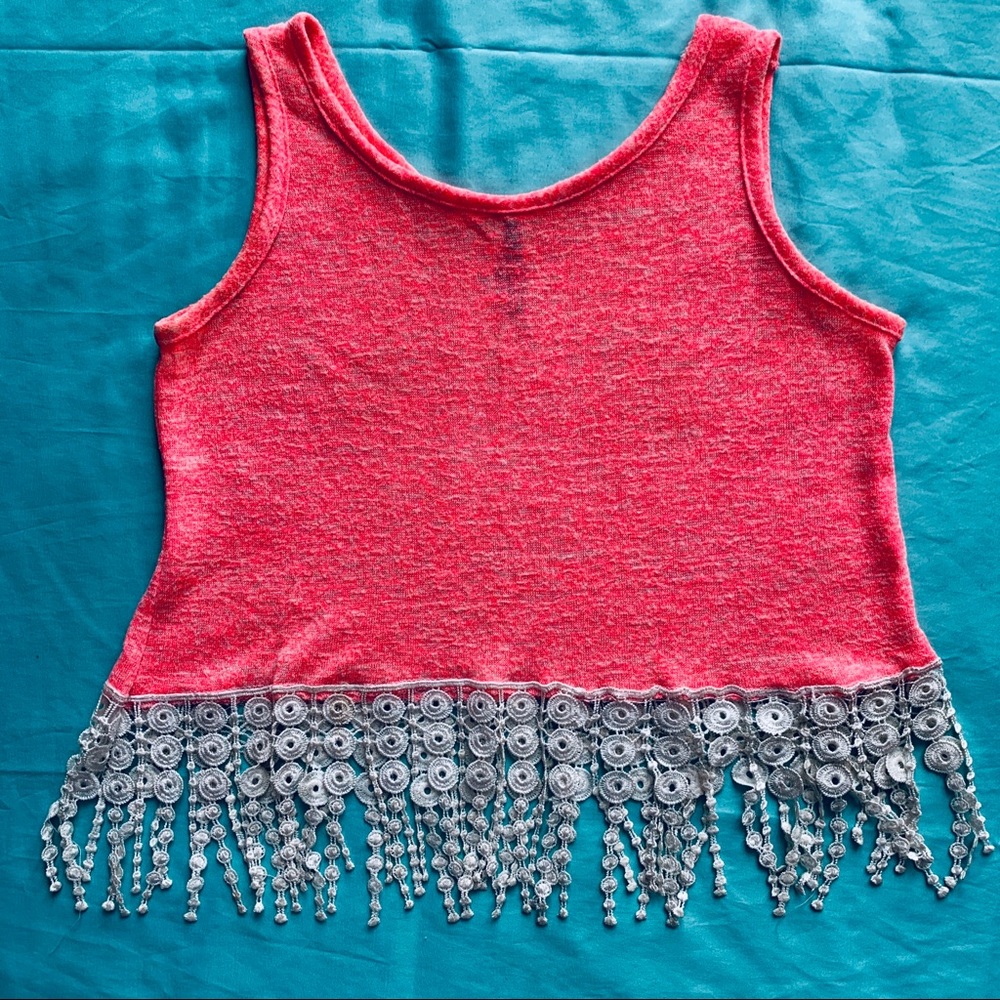 Girls Hot Peach Tank Top